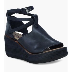 A.S.98 Black Platform Shoes with Bold Design